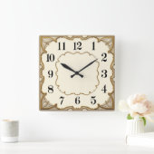 Art Deco Quadratische Wanduhr (Zuhause)