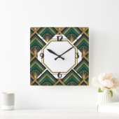 Art Deco Quadratische Wanduhr (Zuhause)