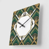 Art Deco Quadratische Wanduhr (Winkel)