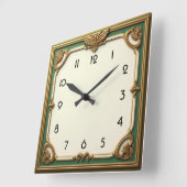Art Deco Quadratische Wanduhr (Winkel)