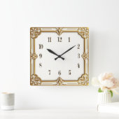 Art Deco Quadratische Wanduhr (Zuhause)