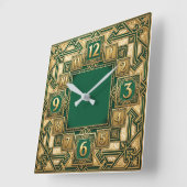 Art Deco Quadratische Wanduhr (Winkel)