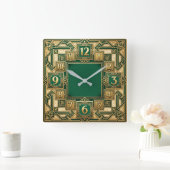 Art Deco Quadratische Wanduhr (Zuhause)