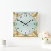 Art Deco Quadratische Wanduhr (Zuhause)