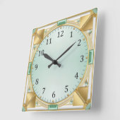 Art Deco Quadratische Wanduhr (Winkel)