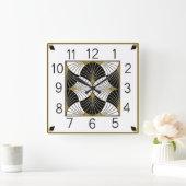 Art Deco Quadratische Wanduhr (Zuhause)