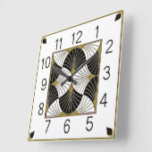 Art Deco Quadratische Wanduhr (Winkel)