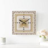 Art Deco Quadratische Wanduhr (Zuhause)