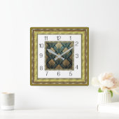 Art Deco Quadratische Wanduhr (Zuhause)