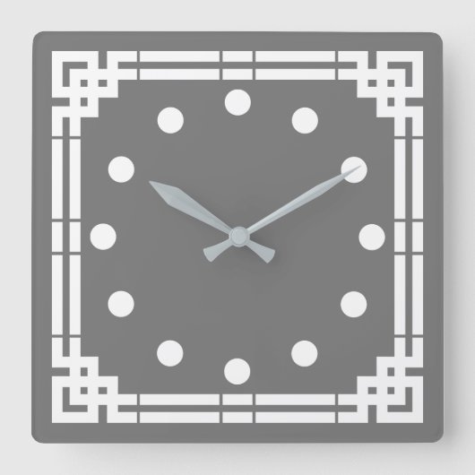 Art Deco Quadratische Wanduhr (Vorderseite)