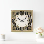 Art Deco Quadratische Wanduhr (Zuhause)