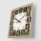 Art Deco Quadratische Wanduhr (Winkel)