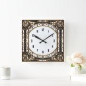 Art Deco Quadratische Wanduhr (Zuhause)