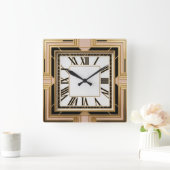 Art Deco Quadratische Wanduhr (Zuhause)