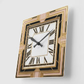Art Deco Quadratische Wanduhr (Winkel)