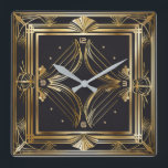 Art Deco Quadratische Wanduhr<br><div class="desc">Großartiges Uhrendesign. Du wirst es wie andere Liebe bekommen. Sie können dieses Design auch für andere Produkte verwenden,  die Sie mögen,  oder Ihren Text anpassen und hinzufügen. Folgen Sie mir für mehr. Vielen Dank. Ich wünsche Ihnen einen schönen Tag.</div>