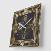 Art Deco Quadratische Wanduhr (Winkel)