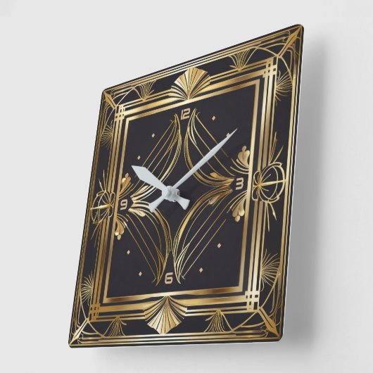 Art Deco Quadratische Wanduhr (Winkel)