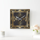 Art Deco Quadratische Wanduhr (Zuhause)