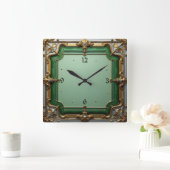 Art Deco Quadratische Wanduhr (Zuhause)