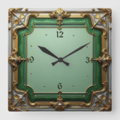 Art Deco Quadratische Wanduhr (Vorderseite)