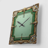 Art Deco Quadratische Wanduhr (Winkel)