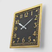 Art Deco Quadratische Wanduhr (Winkel)