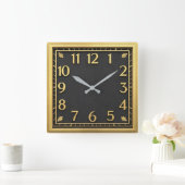 Art Deco Quadratische Wanduhr (Zuhause)