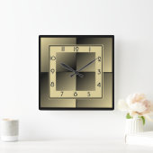 Art Deco Quadratische Wanduhr (Zuhause)