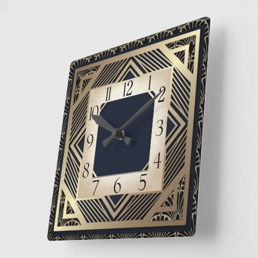 Art Deco Quadratische Wanduhr (Winkel)
