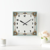 Art Deco Quadratische Wanduhr (Zuhause)