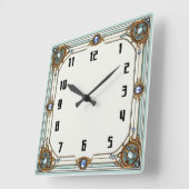 Art Deco Quadratische Wanduhr (Winkel)