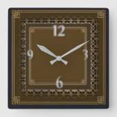 Art Deco Quadratische Wanduhr (Vorderseite)