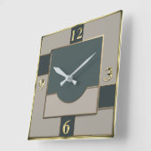 Art Deco Quadratische Wanduhr (Winkel)