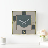 Art Deco Quadratische Wanduhr (Zuhause)
