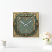 Art Deco Quadratische Wanduhr (Zuhause)
