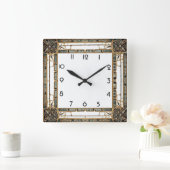 Art Deco Quadratische Wanduhr (Zuhause)