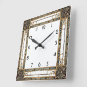 Art Deco Quadratische Wanduhr (Winkel)