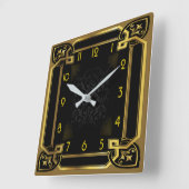 Art Deco Quadratische Wanduhr (Winkel)