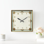 Art Deco Quadratische Wanduhr (Zuhause)