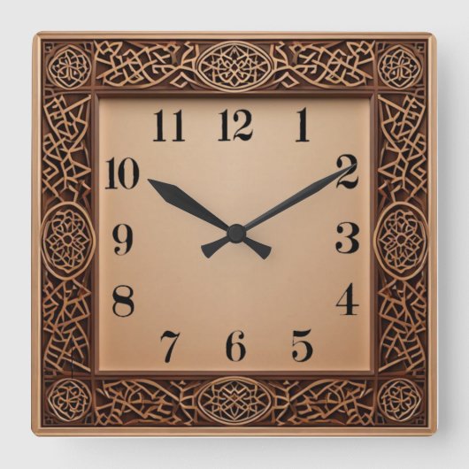 Art Deco Quadratische Wanduhr (Vorderseite)