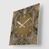 Art Deco Quadratische Wanduhr (Winkel)