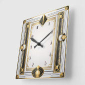 Art Deco Quadratische Wanduhr (Winkel)