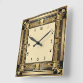 Art Deco Quadratische Wanduhr (Winkel)