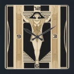 Art Deco Quadratische Wanduhr<br><div class="desc">Großartiges Uhrendesign. Du wirst es wie andere Liebe bekommen. Sie können dieses Design auch für andere Produkte verwenden, die Sie mögen, oder Ihren Text anpassen und hinzufügen. Folgen Sie mir für mehr. Vielen Dank. Ich wünsche Ihnen einen schönen Tag.</div>