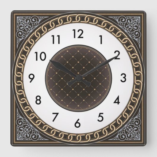 Art Deco Quadratische Wanduhr (Vorderseite)