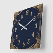 Art Deco Quadratische Wanduhr (Winkel)