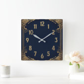 Art Deco Quadratische Wanduhr (Zuhause)