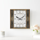 Art Deco Quadratische Wanduhr (Zuhause)