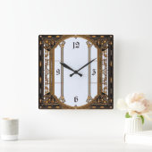 Art Deco Quadratische Wanduhr (Zuhause)